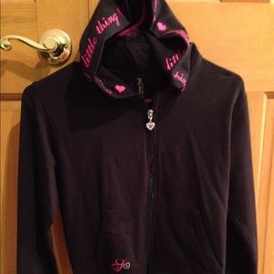 Victoria Secret black and pink hoodie