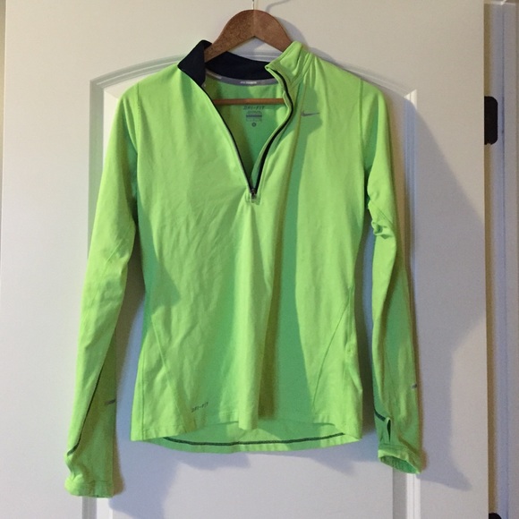 Nike Dri-Fit lime green pullover.