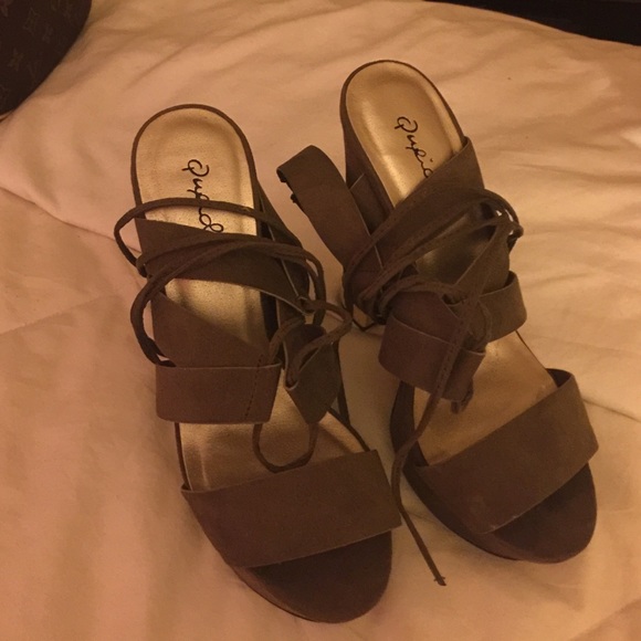 Khaki Suede Heels