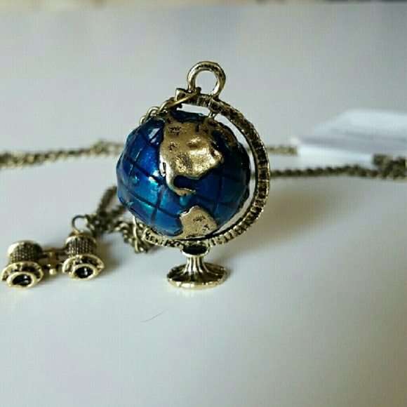 World globe and binocular necklace