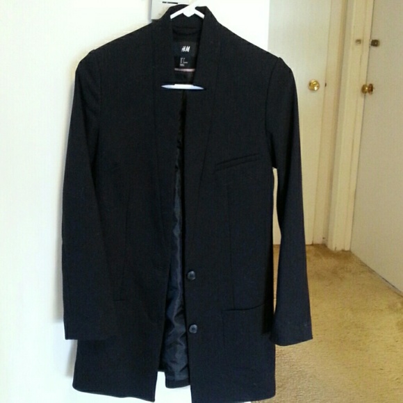 Black top coat long blazer