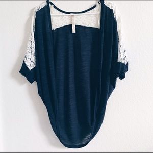 Lace navy blue cardigan