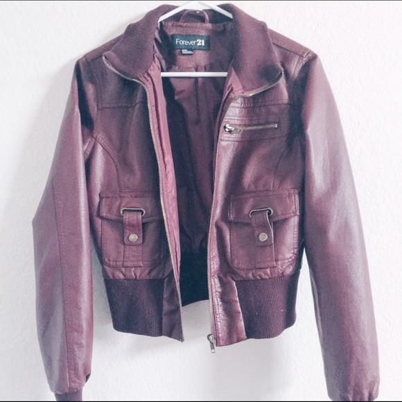 Maroon leather jacket