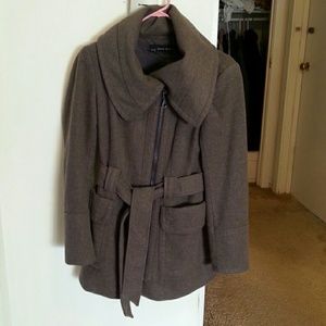 Last Chance.Zara Brown wool coat with large collar