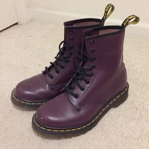 DOC MARTENS • purple combat boots