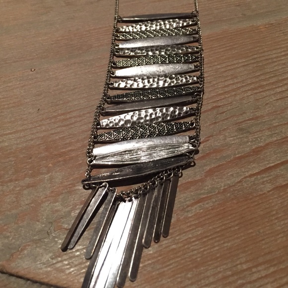 Tribal silver necklace