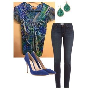 One World Silky Stretch Top with Crochet Back