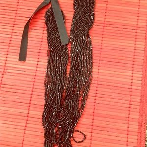 Glass bead strand necklace