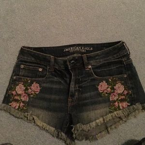 American Eagle Jean shorts with flowers