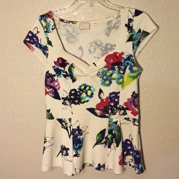 Peplum floral print top