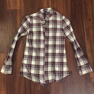 Theory Plaid button down