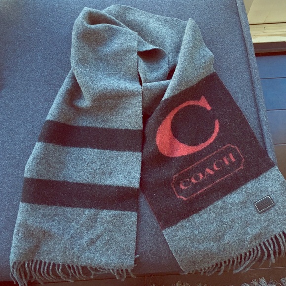 Grey and black Coach scarf
