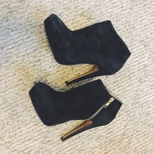 Aldo Black Suede Platform Booties