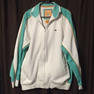 White zip-front men's jacket