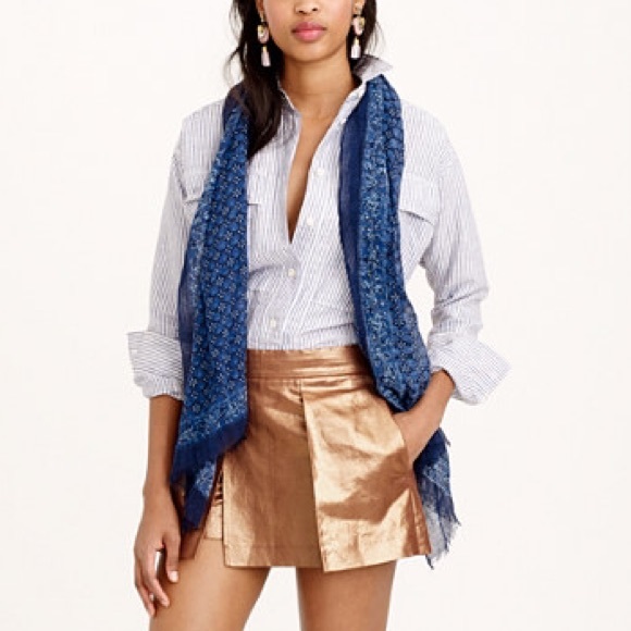 J Crew | metallic linen crossover short
