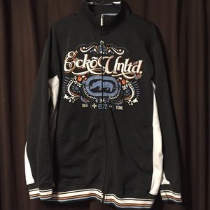 Ecko brown and blue zip-front jacket