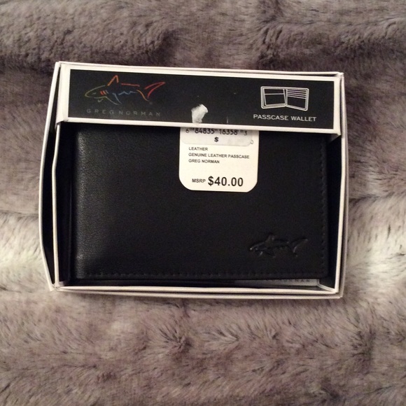 New Greg Norman mens genuine leather wallet