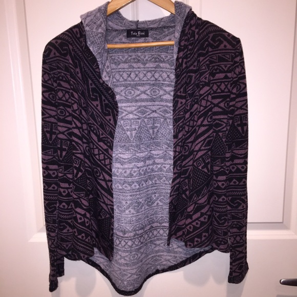 Wet Seal Sweaters - Tribal hooded cardigan