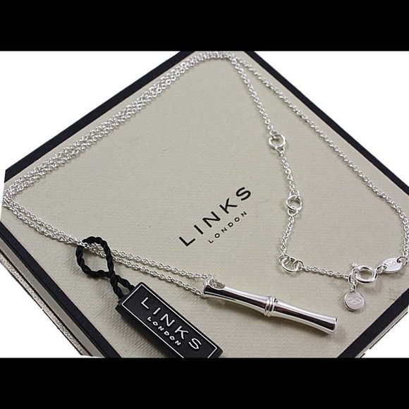 Sterling Silver Bamboo Cane Necklace