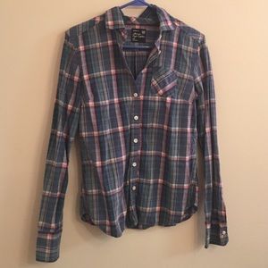 American Eagle blue plaid top