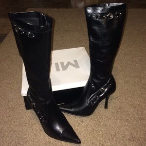Black Leather MIA Boots