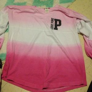 Pink ombré varsity crew