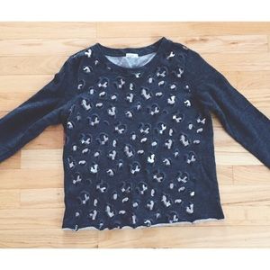 NWOT! SIZE S GAP Leopard Gray & Silver Sweatshirt