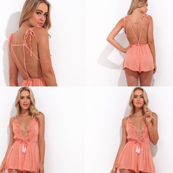 Hello molly Dresses & Skirts - Hello Molly Fashion - peach romper/playsuit new