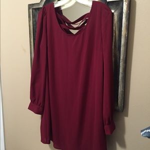 Crimson Long Sleeve Dress