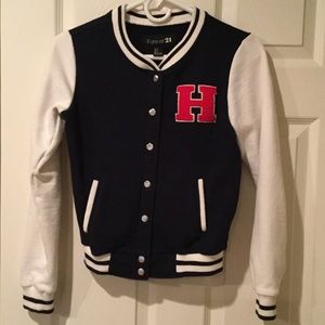Varsity sweatshirt jacket