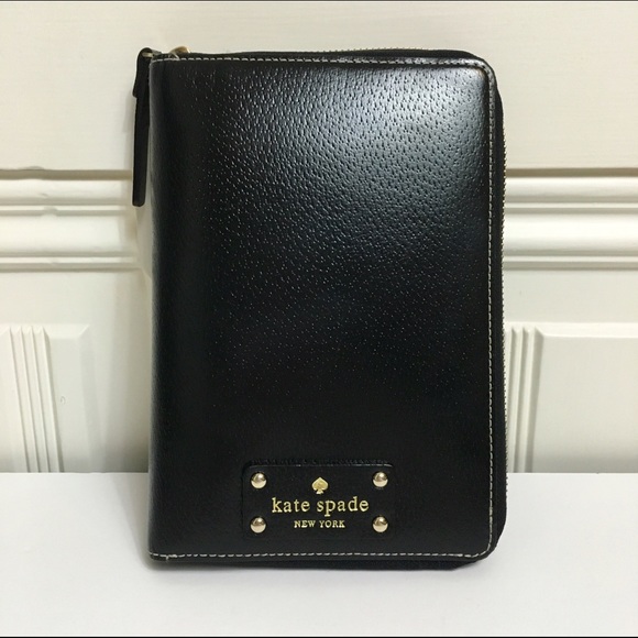 kate spade Other - Black/Polka Dot Wellesley Zip-Around Planner