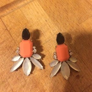 Coral j crew earrings!