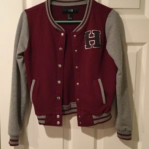 Varsity sweatshirt jacket