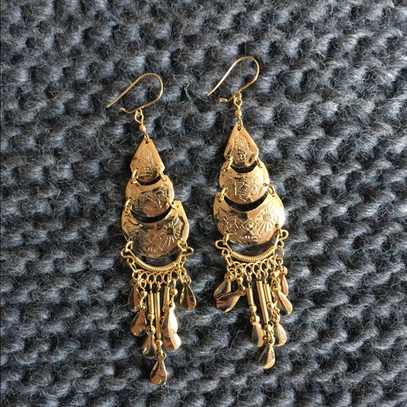 Gold Tiered Earrings