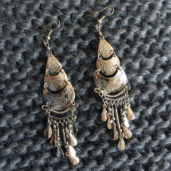 Silver Tiered Earrings - Picture 1 of 2