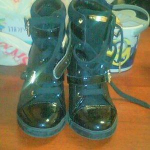 Michael kors high top wedge booties