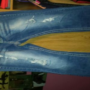 Distress bootcut jeans