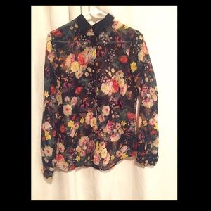 Floral button up blouse