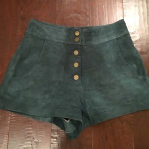 Green Velvet Zara Shorts