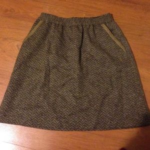 Brown Knit J Crew Skirt