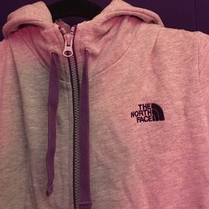 Gray Northface Zip Up Hoodie