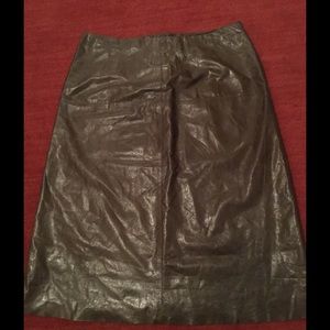 Banana Republic Soft Leather Olive Green Skirt