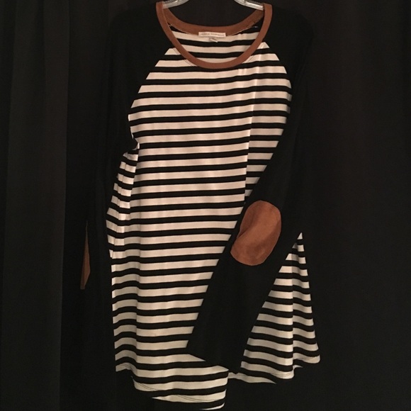 Stripped Top with Elbow pads