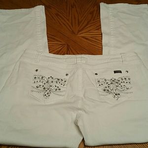 Women White Angel Jeans