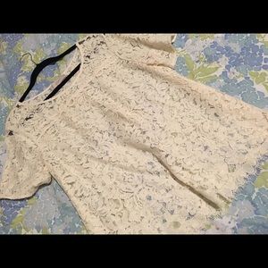LOFT Romantic Lace Short Sleeved Top