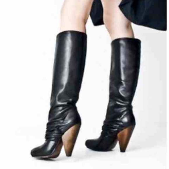 Ash "Lenny" leather black tall boots