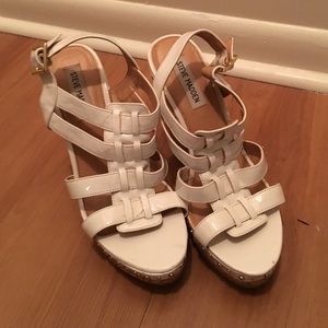 White Patent Leather Wedges
