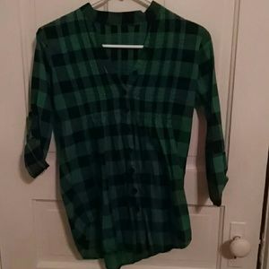 Green plaid tunic
