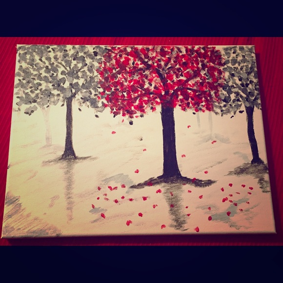 11x14 Red Tree painting