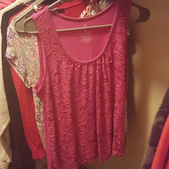 Pink lace top